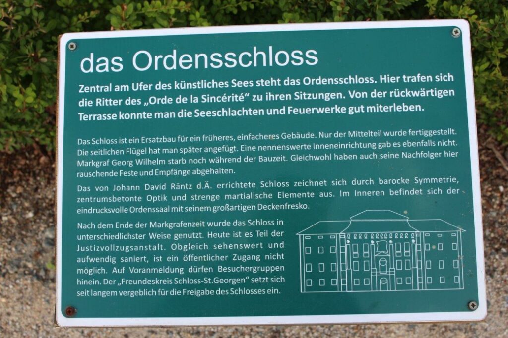 Schild: das Ordenschloss